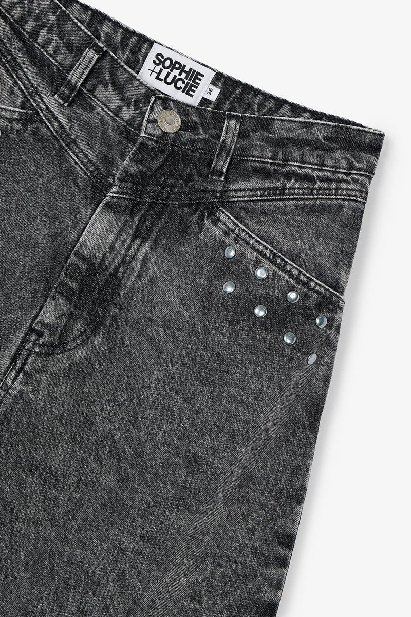 JEANS LUCCI STUD BLEACH GREY