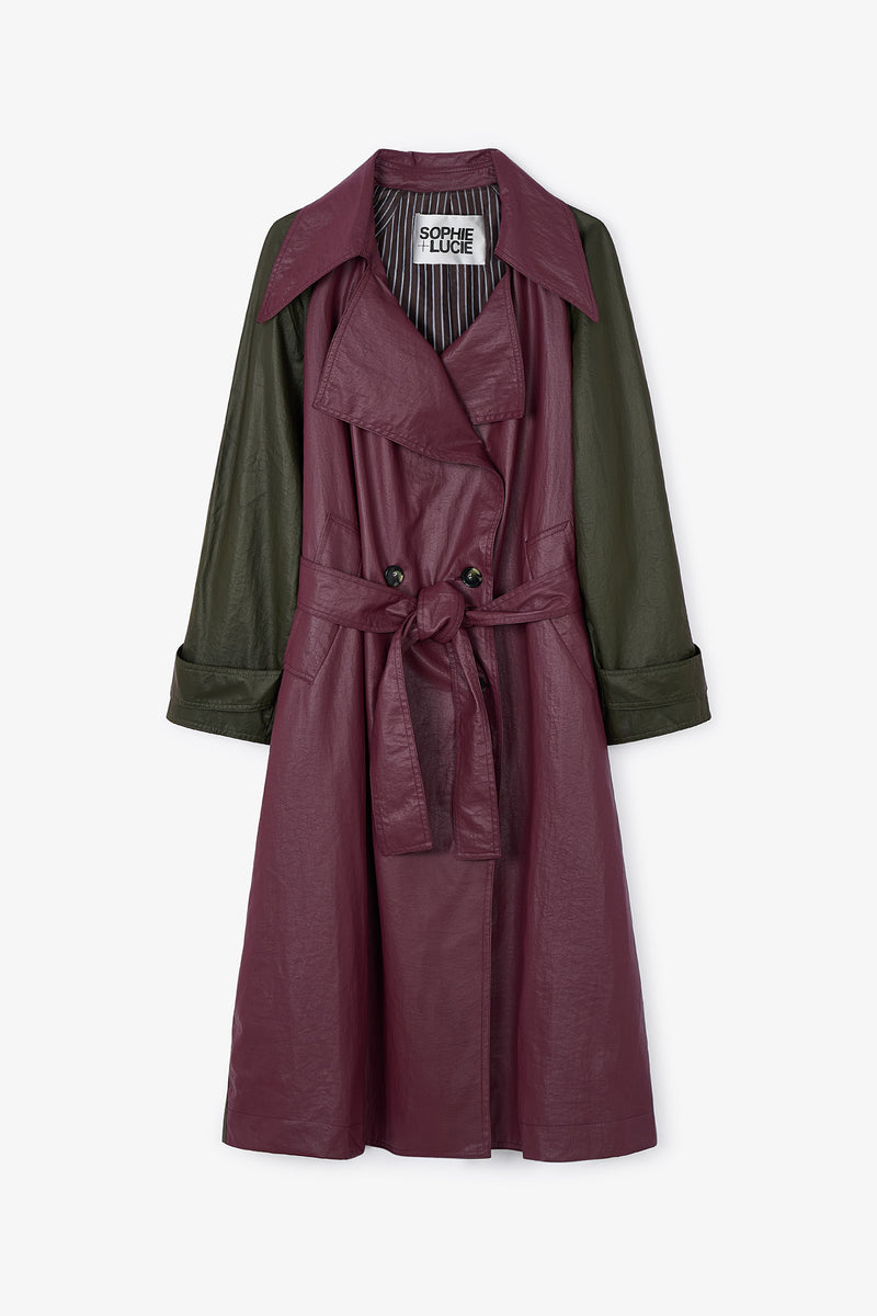 TRENCH MORGANA MIX PLUIE BURGUNDY