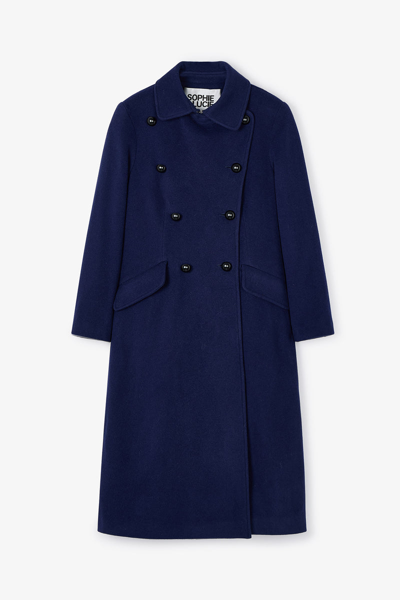 CARMEN CLOTH NAVY COAT