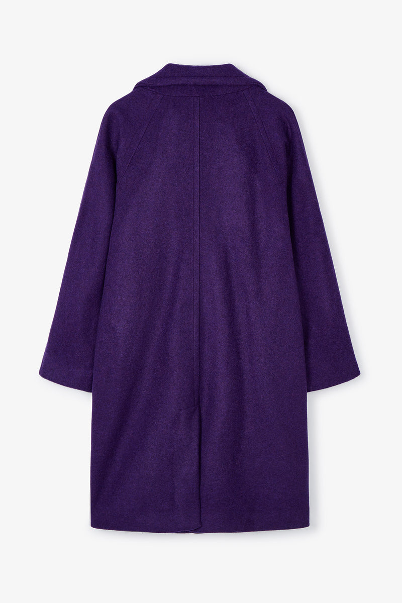 MANTEAU MOAIRE RANGLAN VIOLET