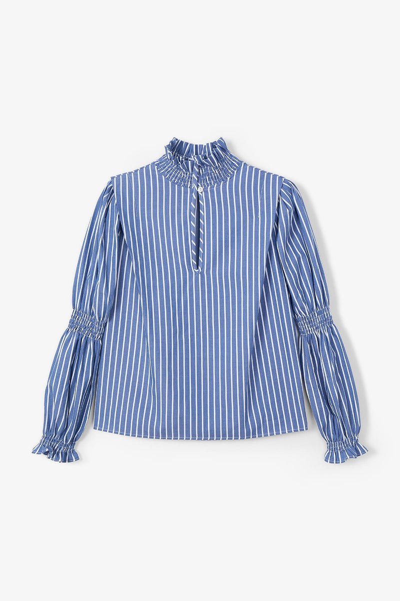 BLOUSE À RAYURES BLEUES