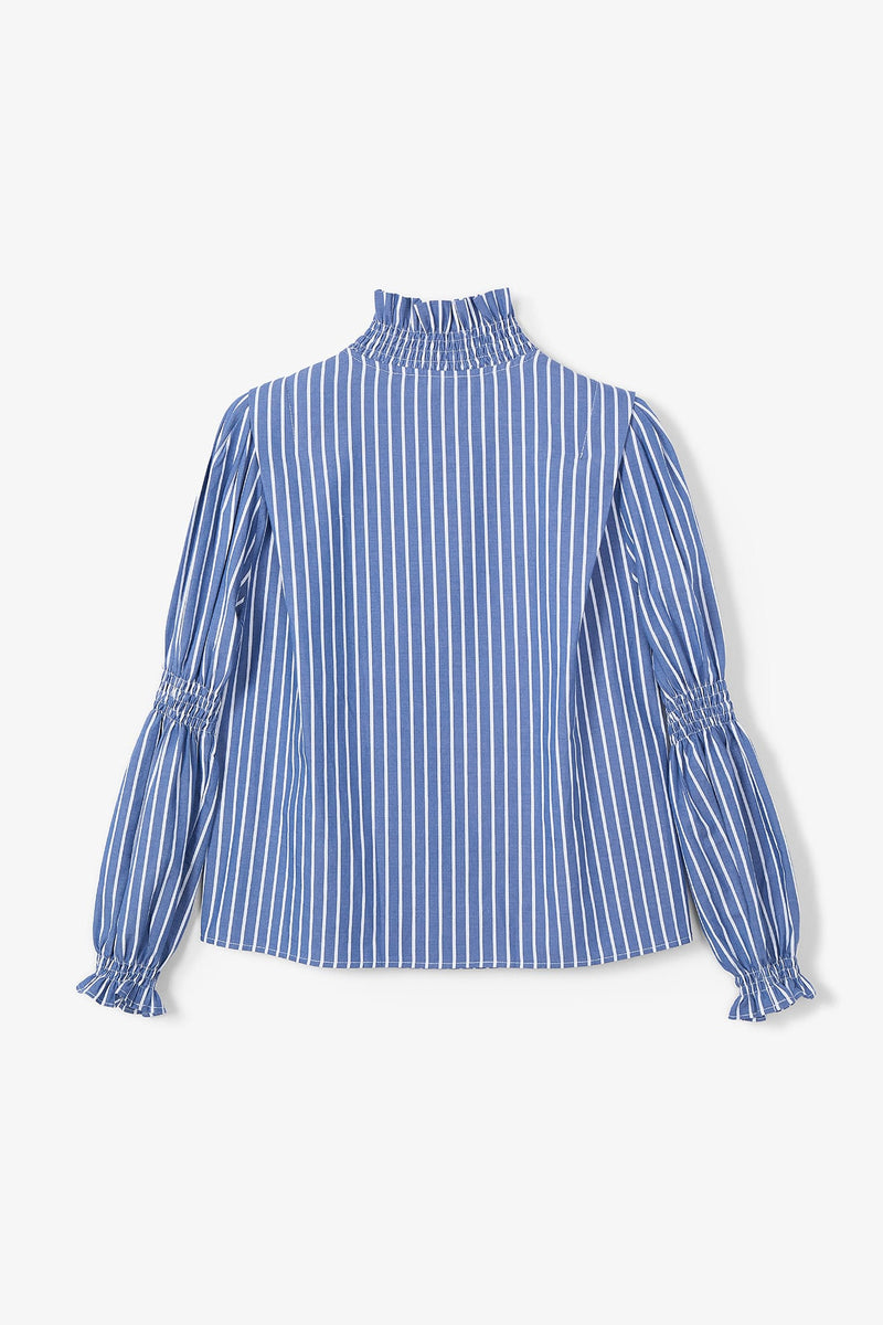 BLOUSE À RAYURES BLEUES